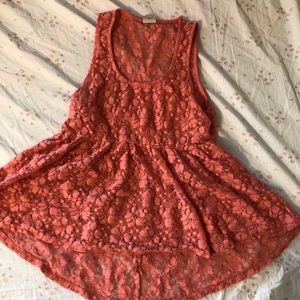 pink lace tank top